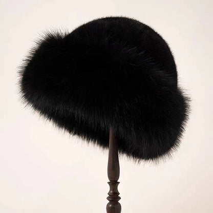 Thickened and warm faux fur fisherman's hat for women